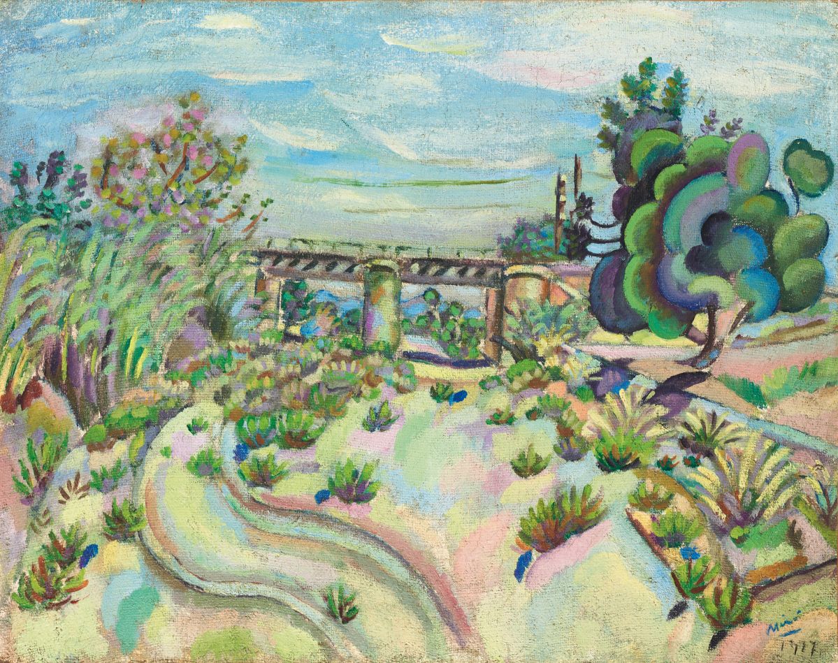 Joan Miró (Barcelona 1893 – Palma di Mallorca 1983) Mont-Roig, le Pont, 1917 Huile sur toile 46,1 x 57,7 cm David and Ezra Nahmad Collection ©Courtesy of the David and Ezra Nahmad Collection © Successio Miró / ADAGP 2022